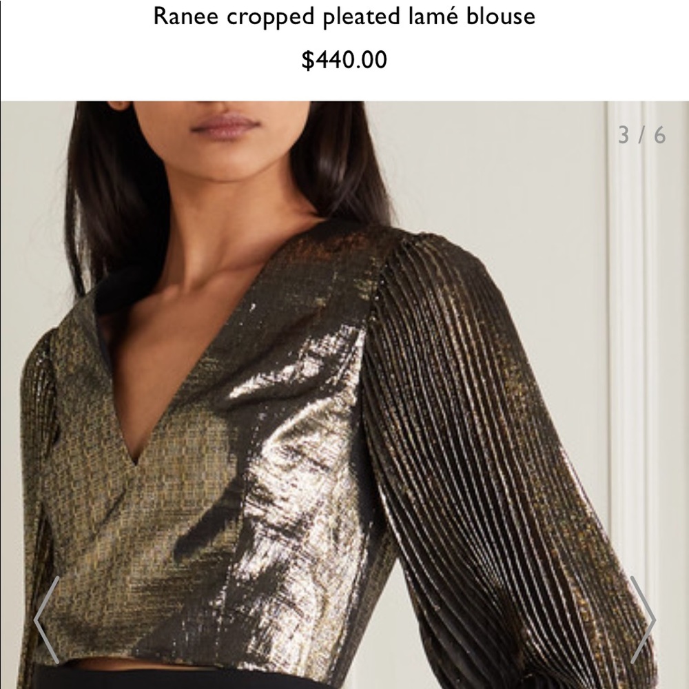 Alice and Olivia Ranee cropped pleated blouse